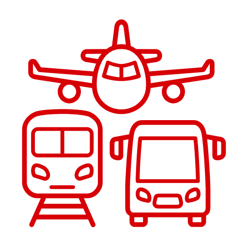Vehicle transportation icon red
